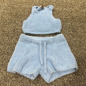 H&M light blue fuzzy set